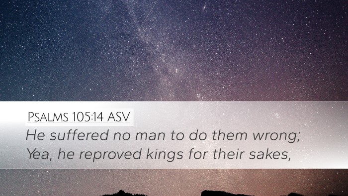 Psalms 105:14 ASV Bible Verse Image