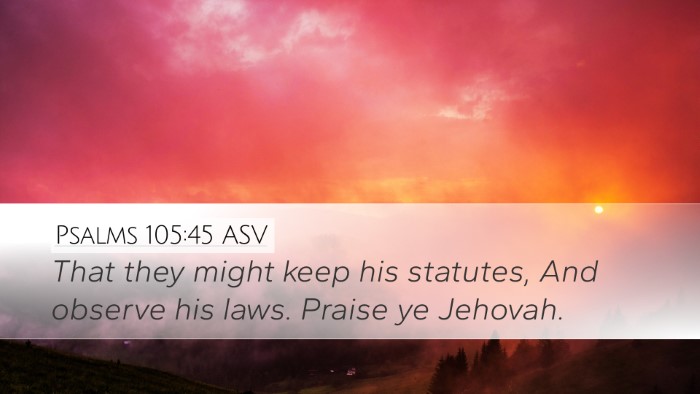 Psalms 105:45 ASV Bible Verse Image