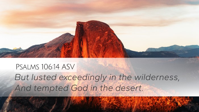 Psalms 106:14 ASV Bible Verse Image