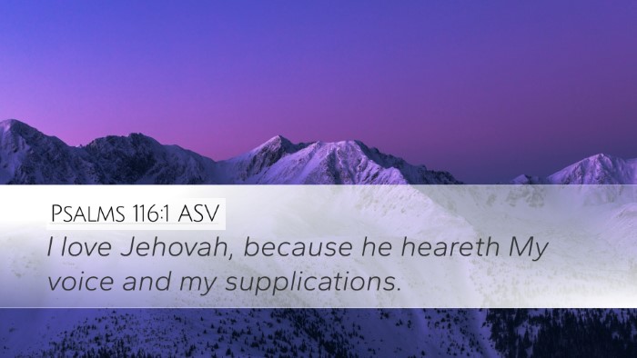 Psalms 116:1 ASV Bible Verse Image