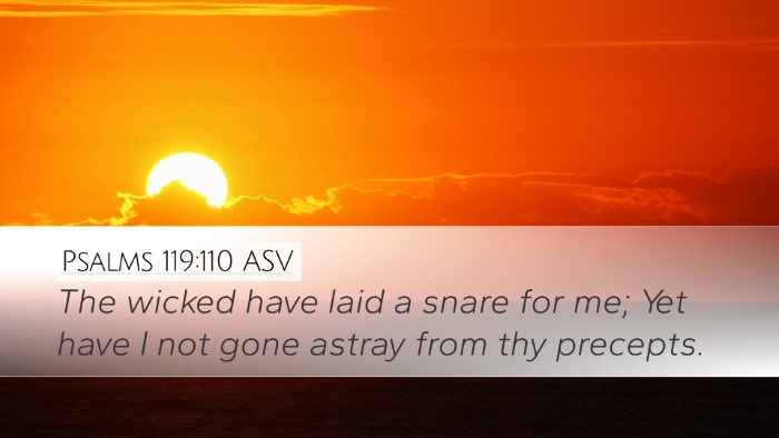 Psalms 119:110 ASV Bible Verse Image
