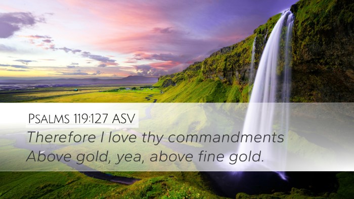 Psalms 119:127 ASV Bible Verse Image