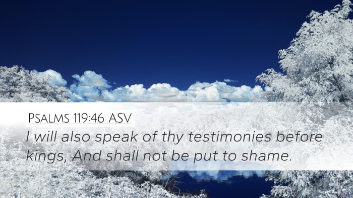 Psalms 119:46 ASV Bible Verse Image