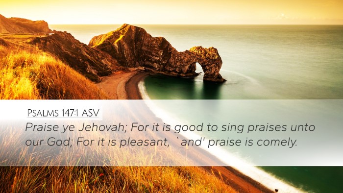 Psalms 147:1 ASV Bible Verse Image