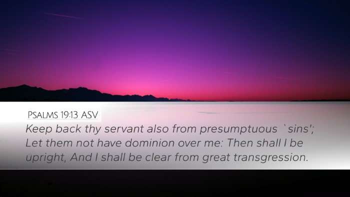 Psalms 19:13 ASV Bible Verse Image