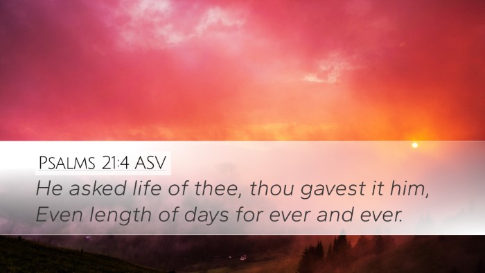Psalms 21:4 ASV Bible Verse Image
