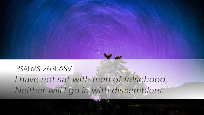 Psalms 26:4 ASV Bible Verse Image