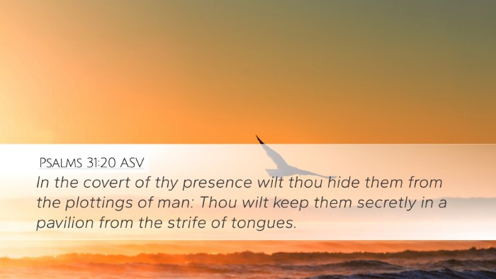 Psalms 31:20 ASV Bible Verse Image