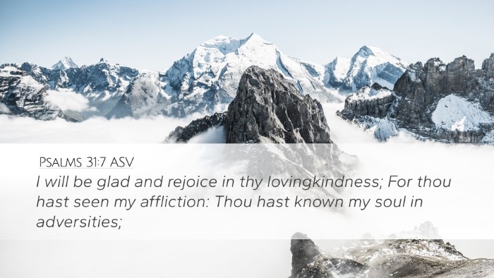 Psalms 31:7 ASV Bible Verse Image