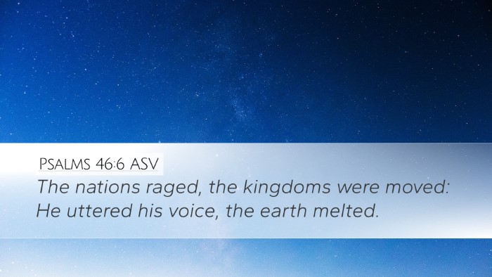 Psalms 46:6 ASV Bible Verse Image