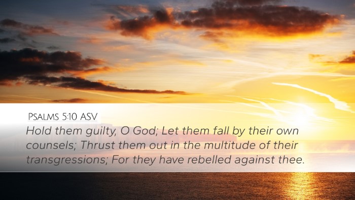 Psalms 5:10 ASV Bible Verse Image