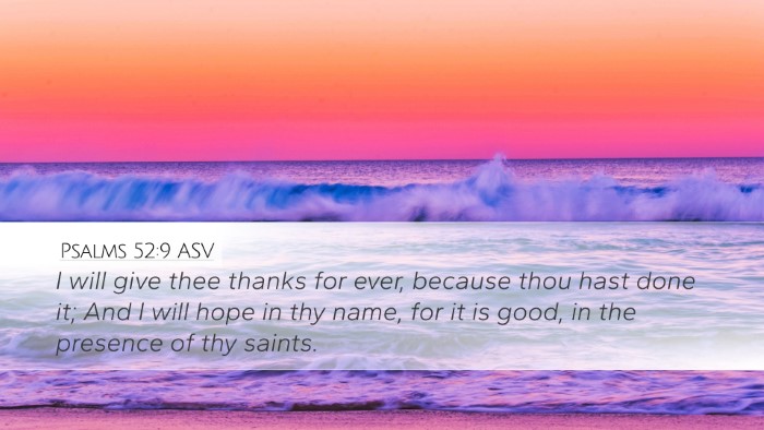 Psalms 52:9 ASV Bible Verse Image