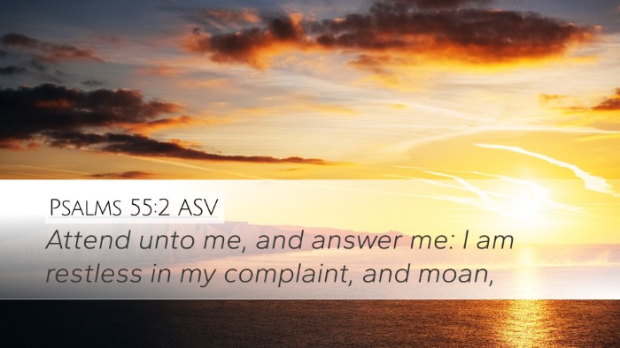 Psalms 55:2 ASV Bible Verse Image