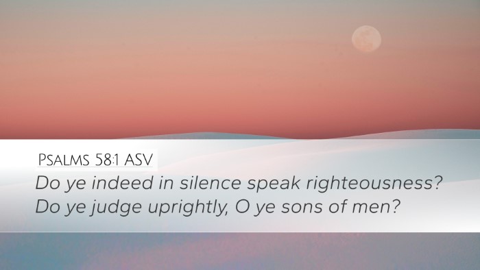 Psalms 58:1 ASV Bible Verse Image