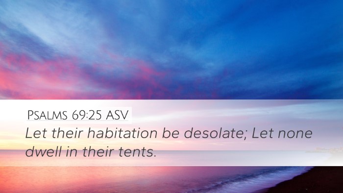Psalms 69:25 ASV Desktop Wallpaper - Let their habitation be desolate; Let none dwell - Desktop Bible Verse Wallpaper