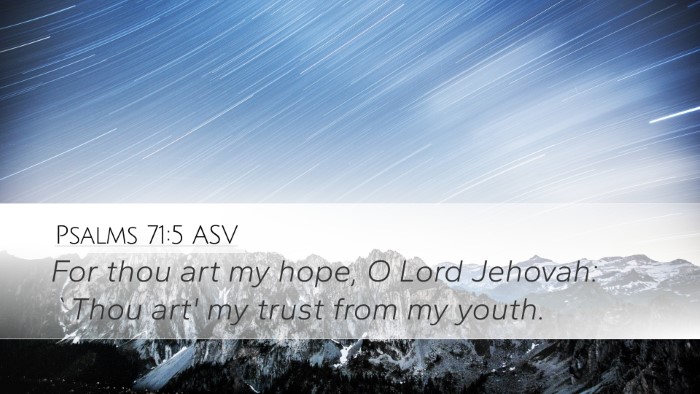 Psalms 71:5 ASV Bible Verse Image