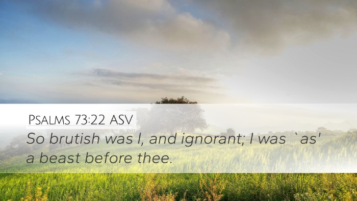Psalms 73:22 ASV Bible Verse Image