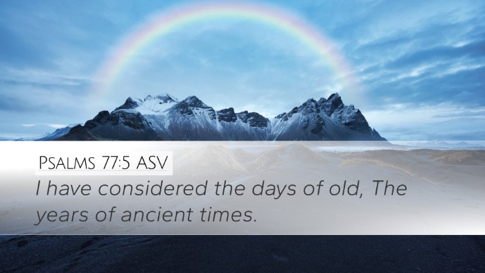 Psalms 77:5 ASV Bible Verse Image