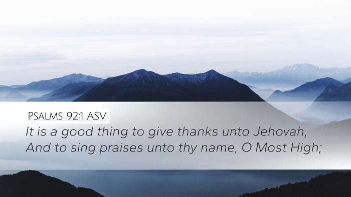 Psalms 92:1 ASV Bible Verse Image
