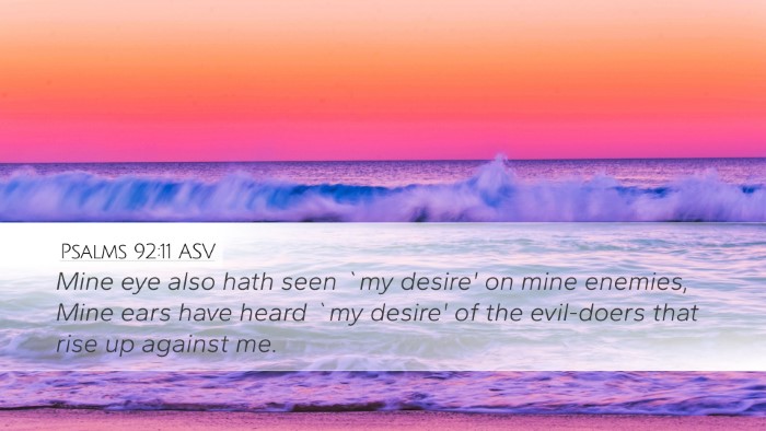 Psalms 92:11 ASV Bible Verse Image