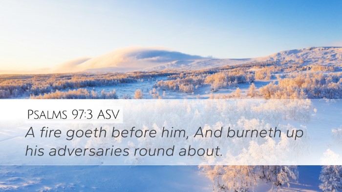 Psalms 97:3 ASV Bible Verse Image