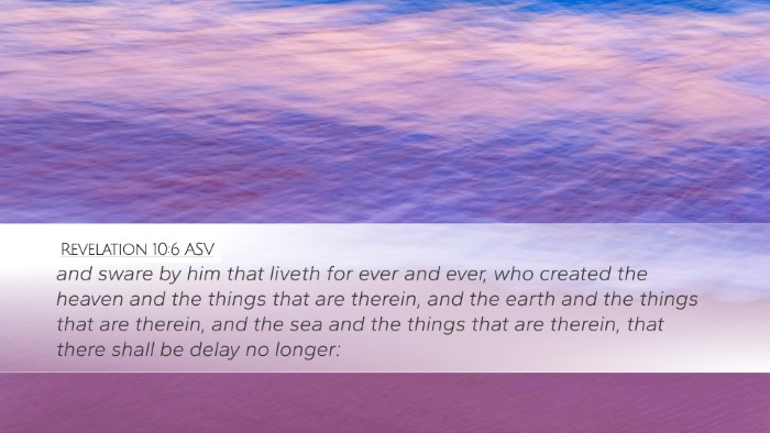 Revelation 10:6 ASV Bible Verse Image