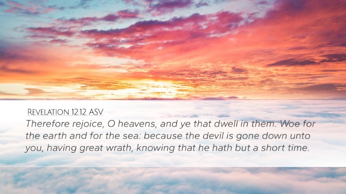 Revelation 12:12 ASV Bible Verse Image