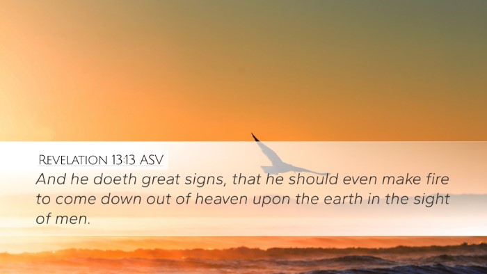 Revelation 13:13 ASV Bible Verse Image