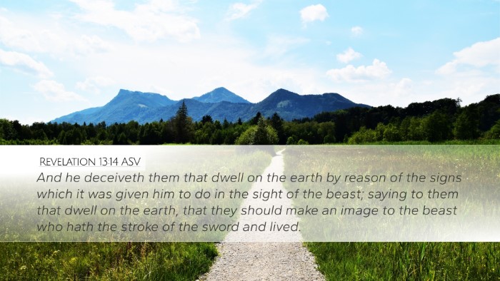 Revelation 13:14 ASV Bible Verse Image