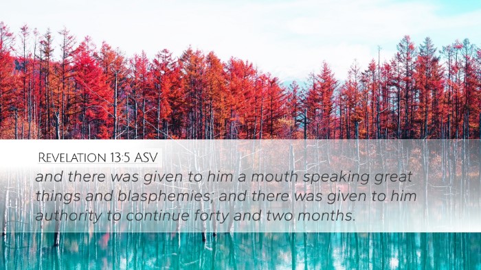 Revelation 13:5 ASV Bible Verse Image