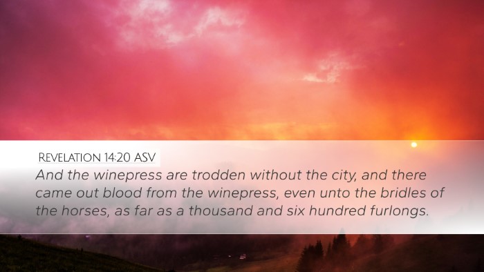 Revelation 14:20 ASV Bible Verse Image