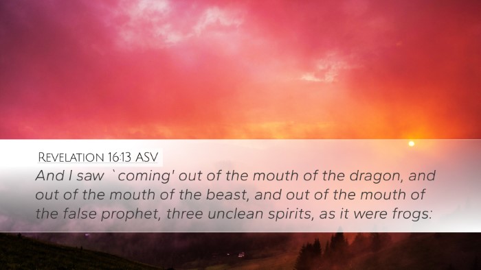 Revelation 16:13 ASV Bible Verse Image