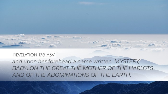 Revelation 17:5 ASV Bible Verse Image