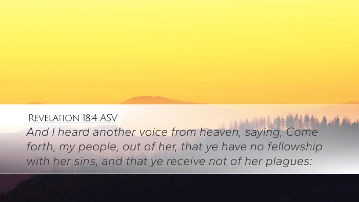 Revelation 18:4 ASV Bible Verse Image