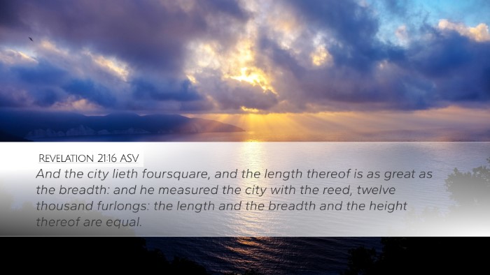 Revelation 21:16 ASV Bible Verse Image