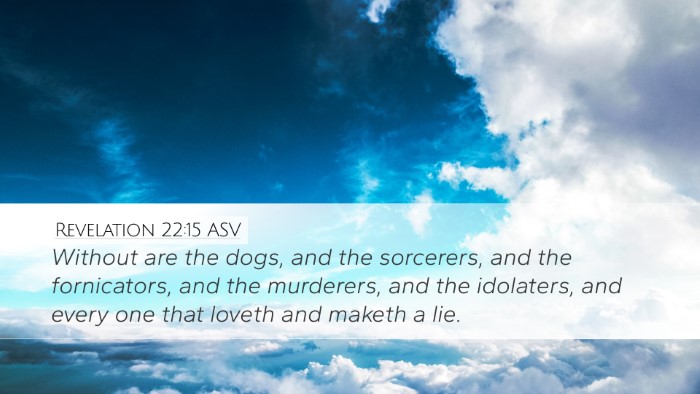 Revelation 22:15 ASV Bible Verse Image