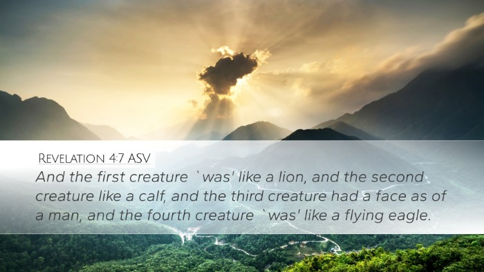 Revelation 4:7 ASV Bible Verse Image