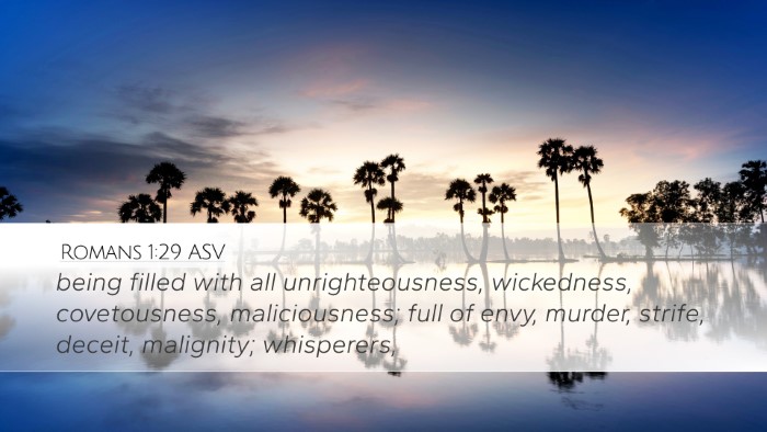 Romans 1:29 ASV Bible Verse Image