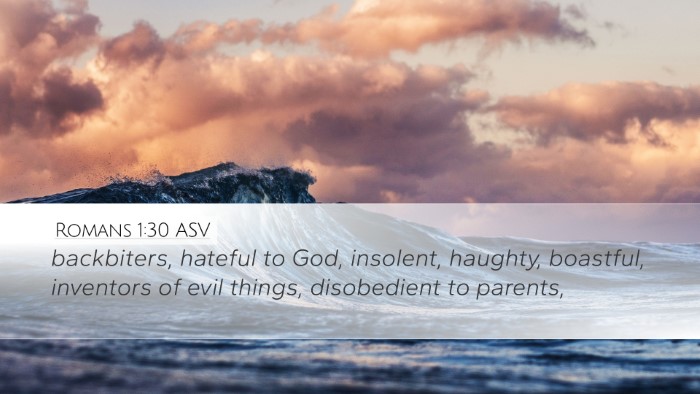 Romans 1:30 ASV Bible Verse Image
