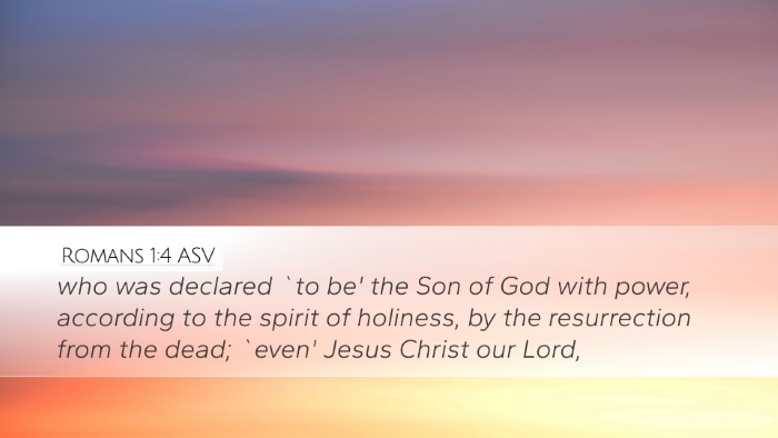 Romans 1:4 ASV Bible Verse Image