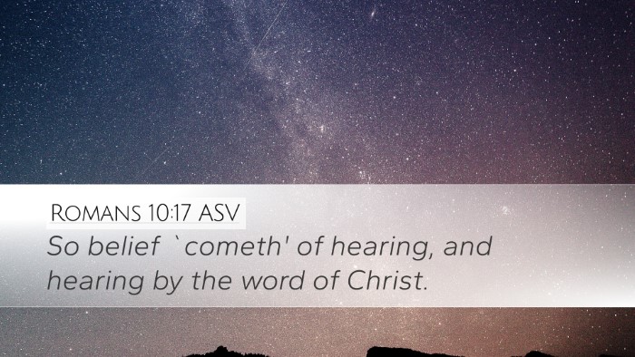 Romans 10:17 ASV Bible Verse Image