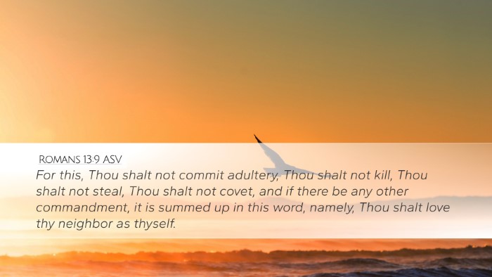 Romans 13:9 ASV Bible Verse Image