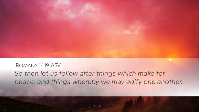 Romans 14:19 ASV Bible Verse Image