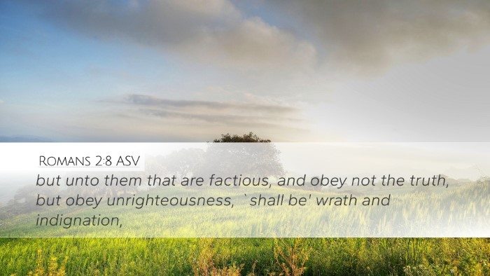 Romans 2:8 ASV Bible Verse Image