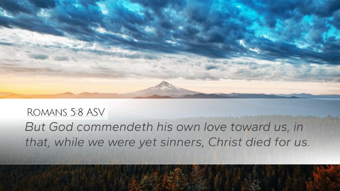 Romans 5:8 ASV Bible Verse Image