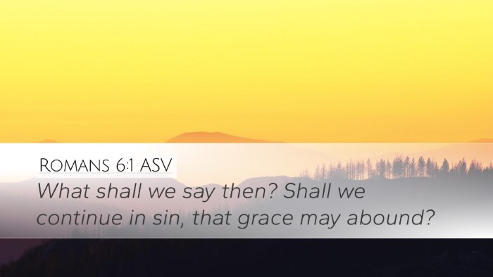 Romans 6:1 ASV Bible Verse Image