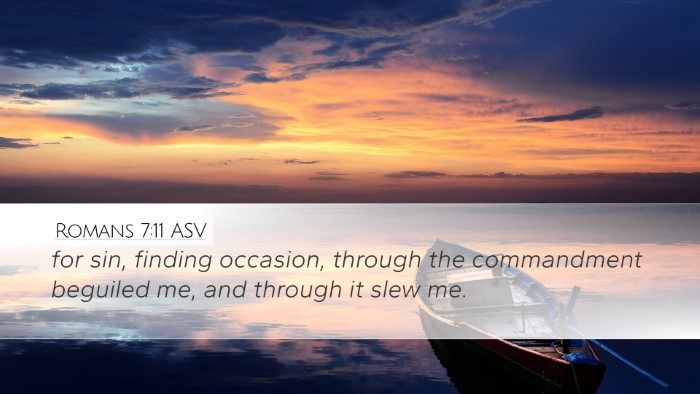 Romans 7:11 ASV Bible Verse Image