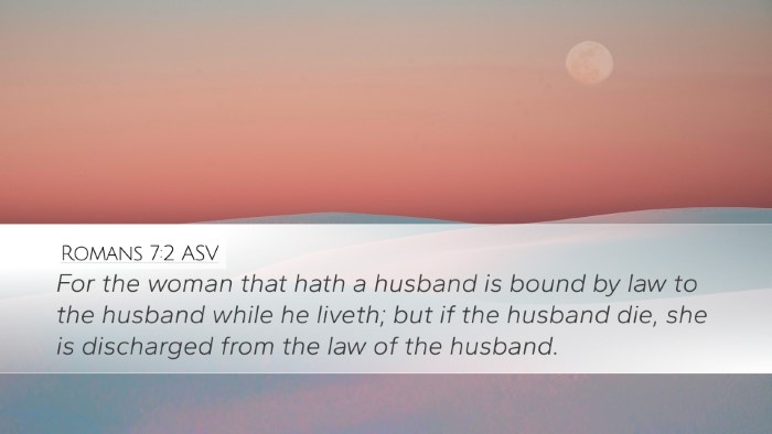 Romans 7:2 ASV Bible Verse Image
