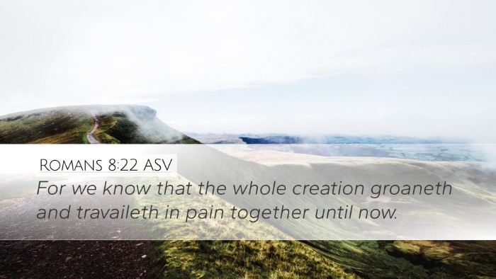 Romans 8:22 ASV Bible Verse Image