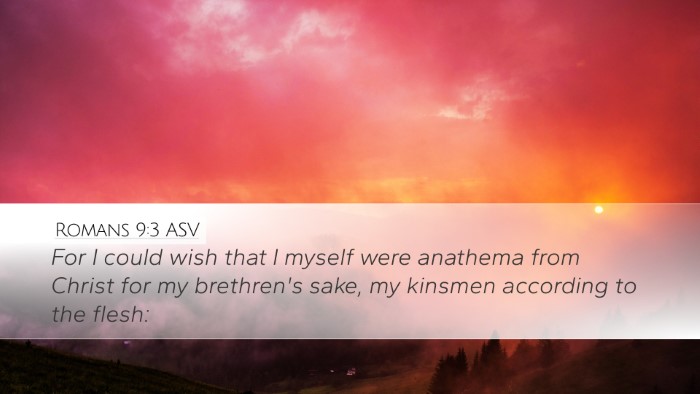 Romans 9:3 ASV Bible Verse Image